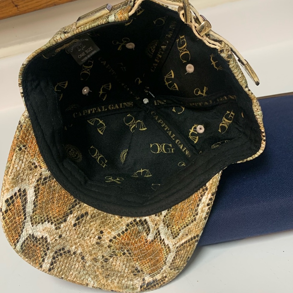Capital Gains Python Cap Grey And Tan Leather Men… - image 5